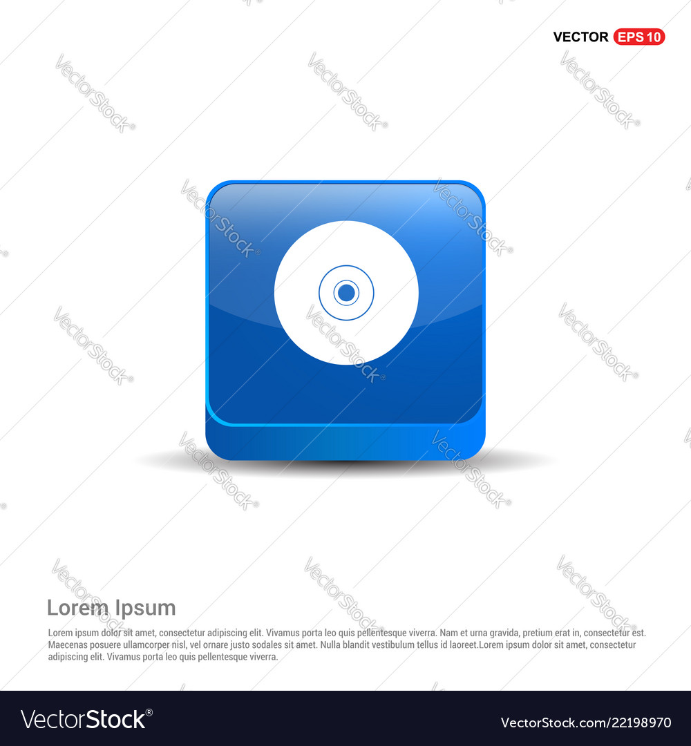 Computer disk icon - 3d blue button