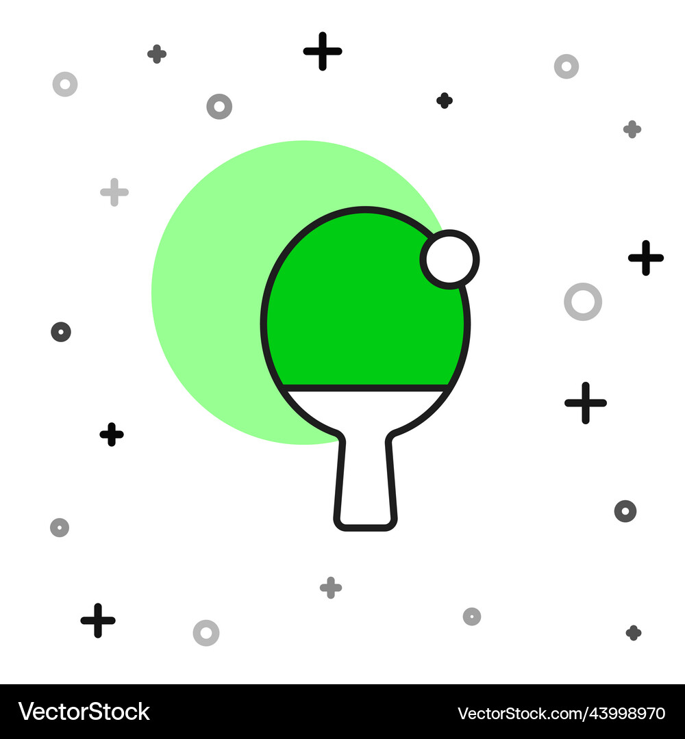Filled outline racket for playing table tennis Vector Image