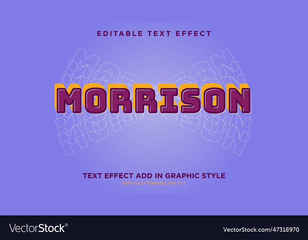 Glowing and editable morrison text style effect