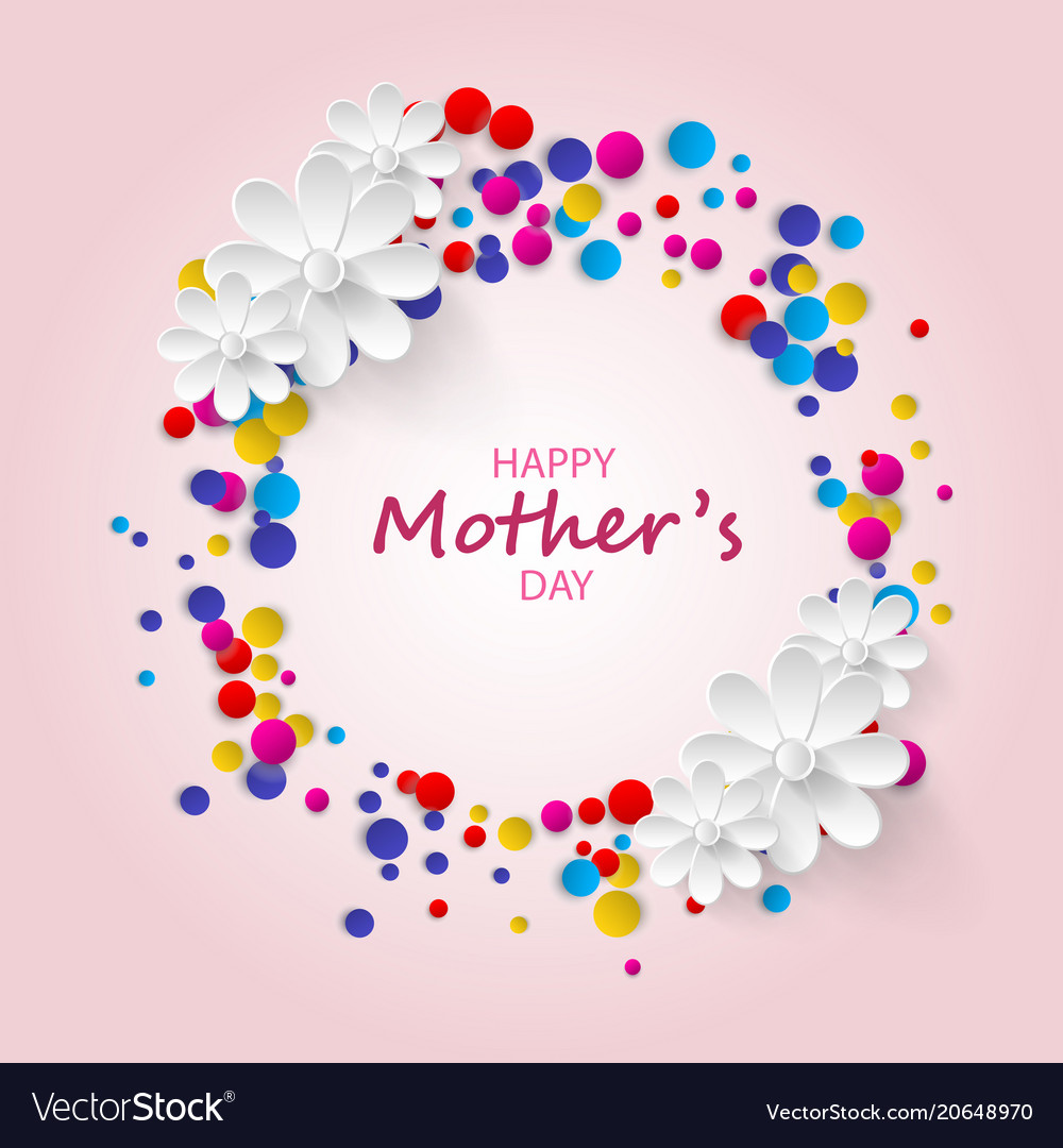 Happy mothers day greeting card confetti and Vector Image