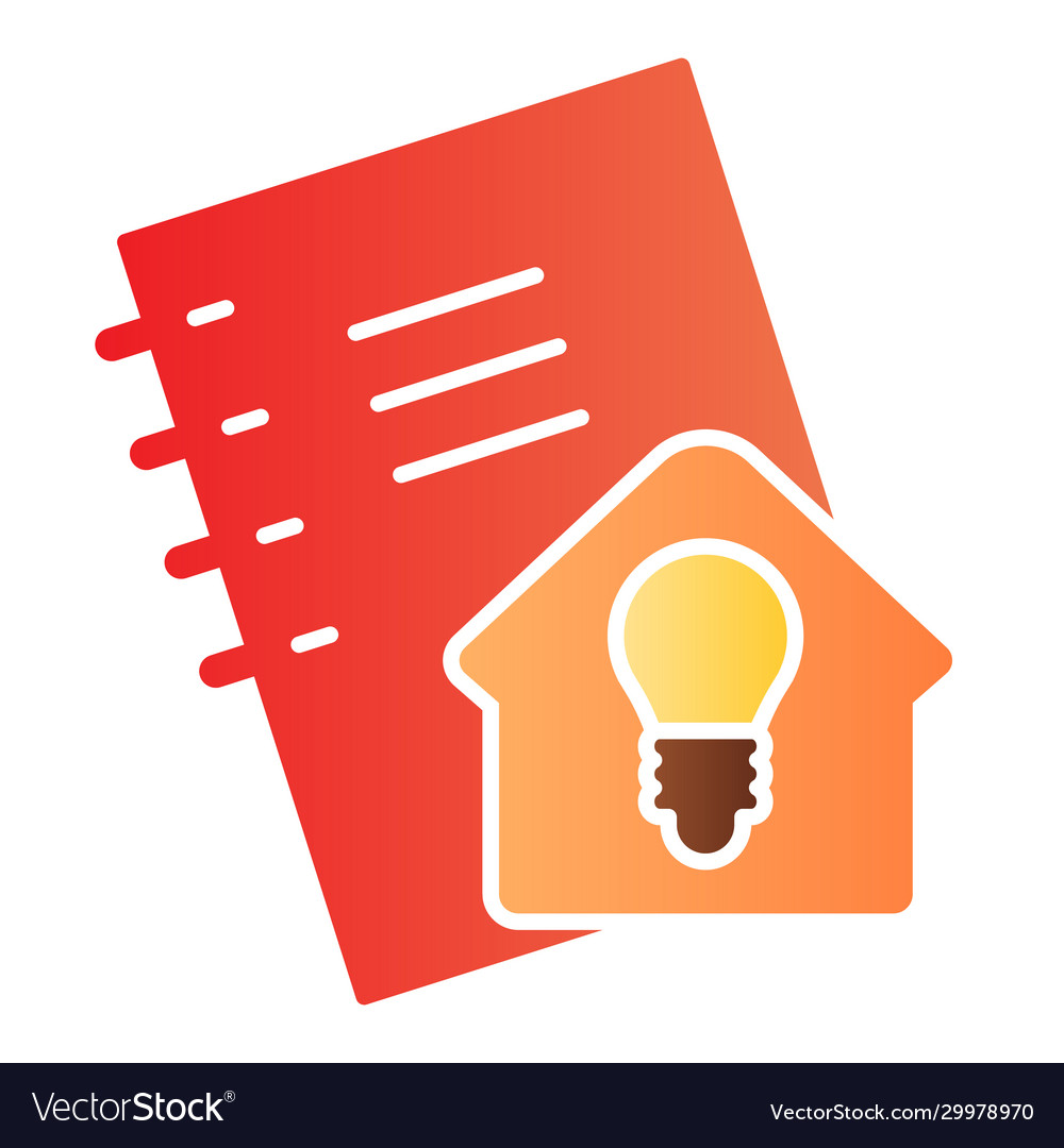Homework flat icon notebook for self studying