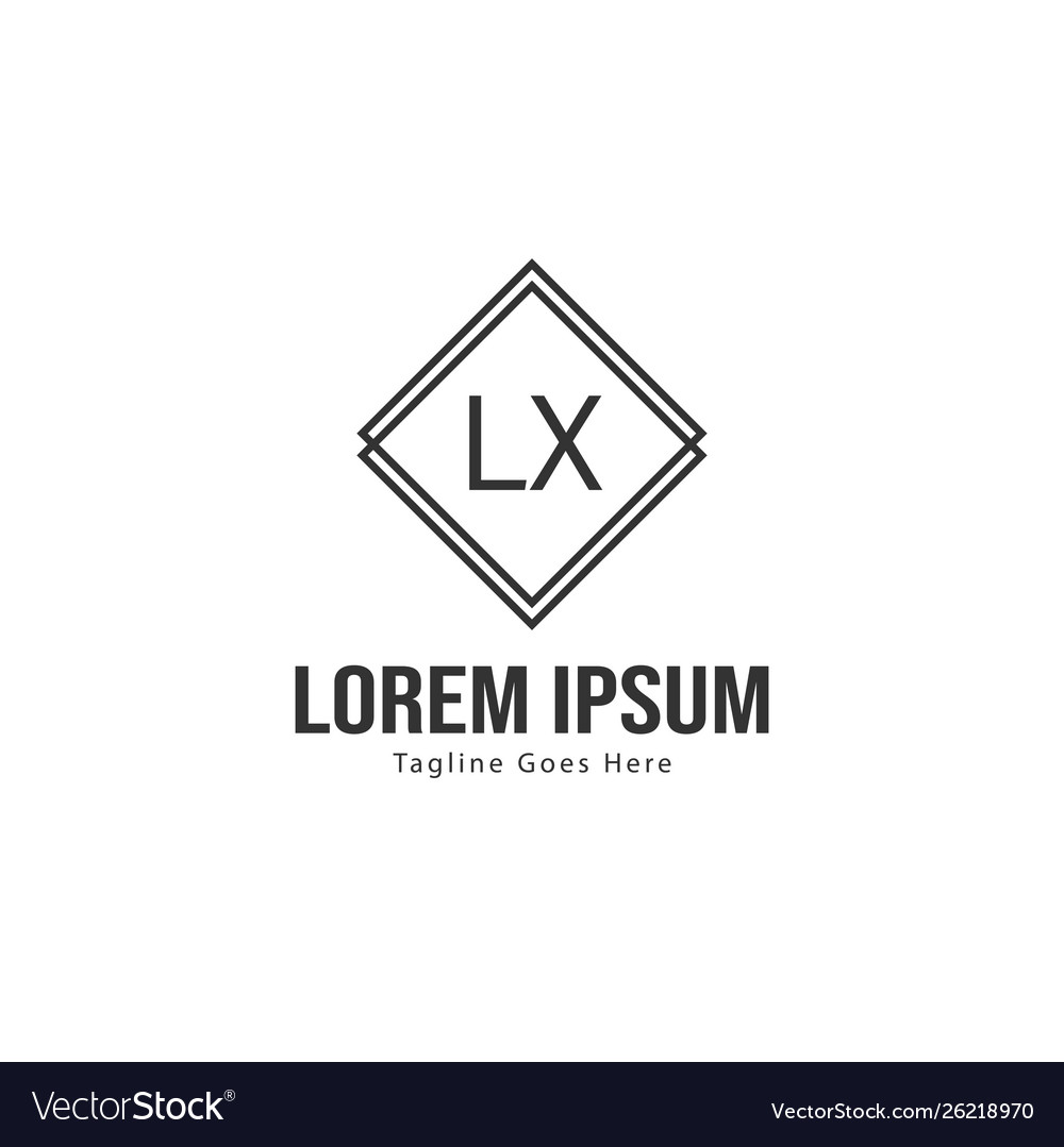Initial lx logo template with modern frame Vector Image Initial lx logo template with modern frame