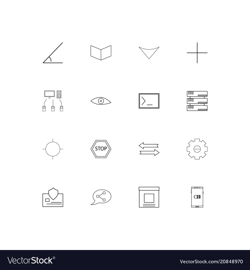 Internet technologies linear thin icons set