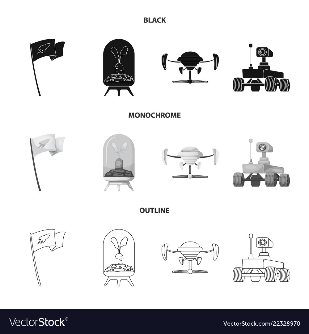 Isolated object of mars and space logo set vector image Isolated object of mars and space logo set