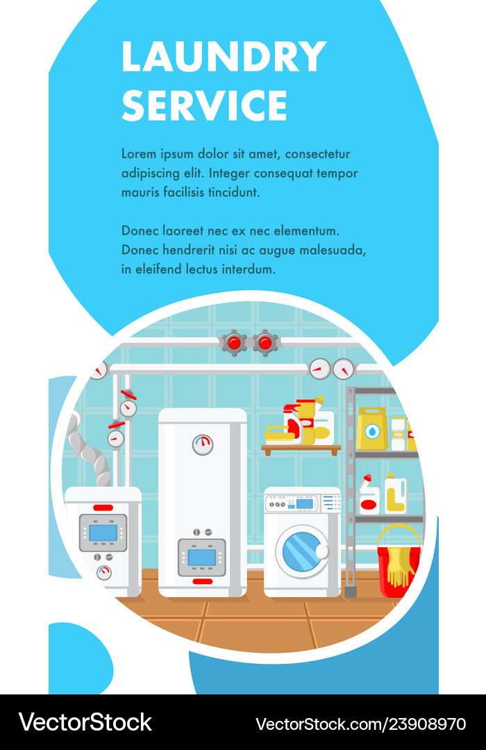 Laundry Service Website Banner Template Royalty Free Vector