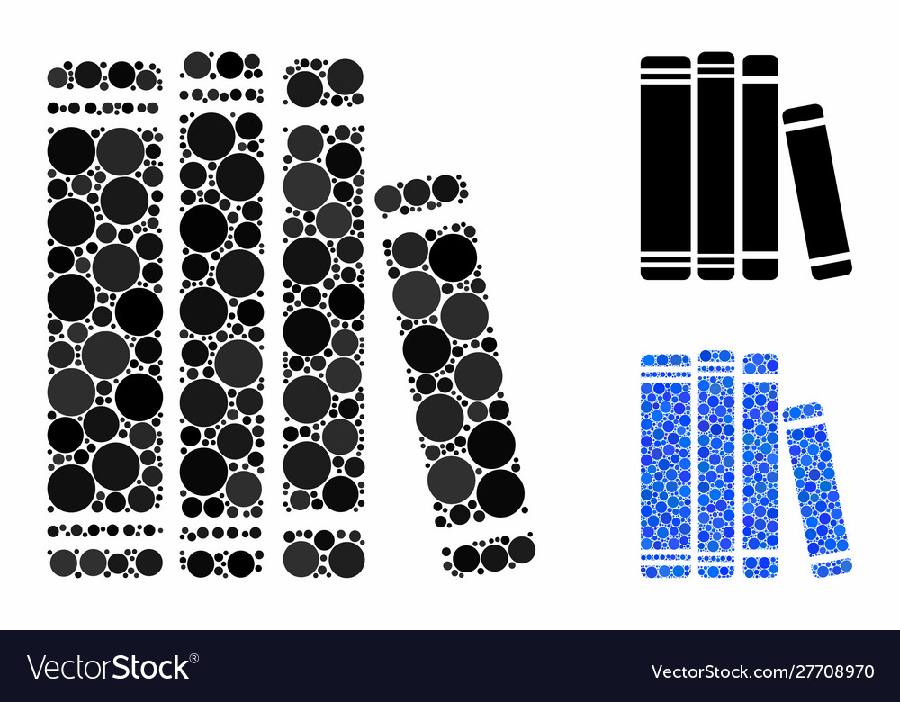 Bibliothek Bücher Komposition Icon Kreis Punkte