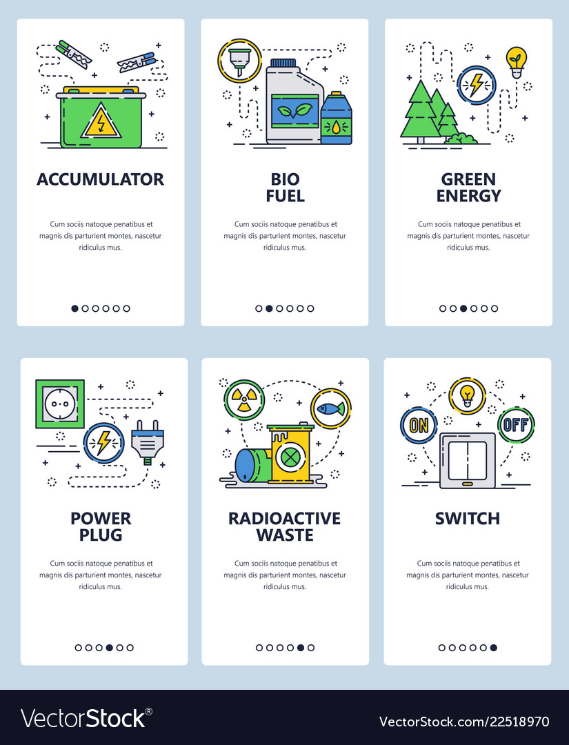 Line art web and mobile app template set