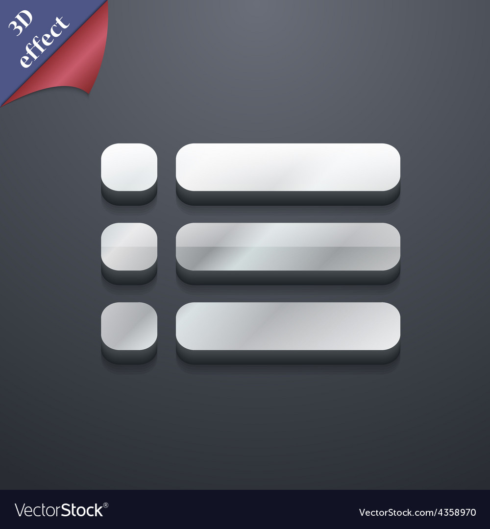 List menu content view options icon symbol 3d