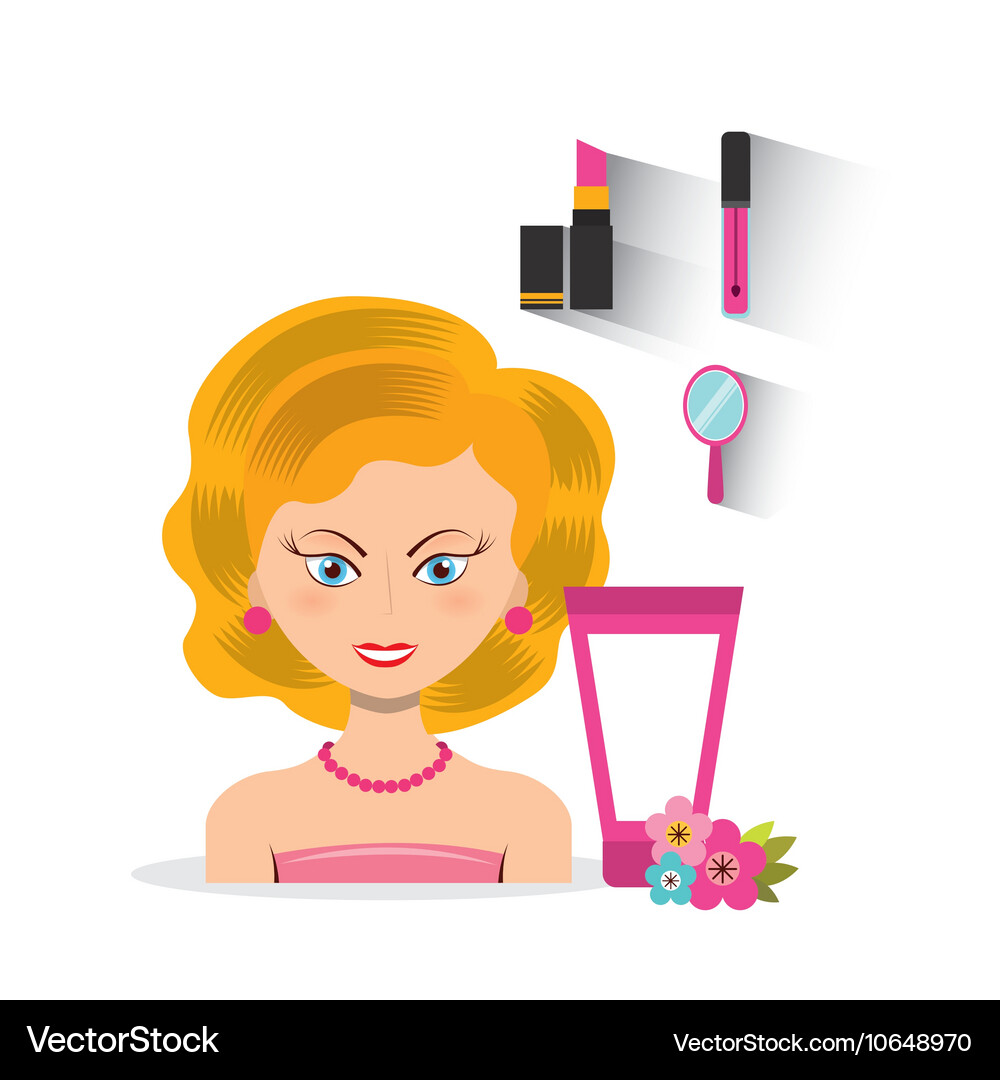 Make up set flat icons Royalty Free Vector Image