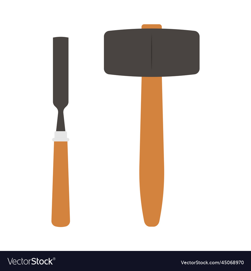 Mallet and Chisel Icon Set
