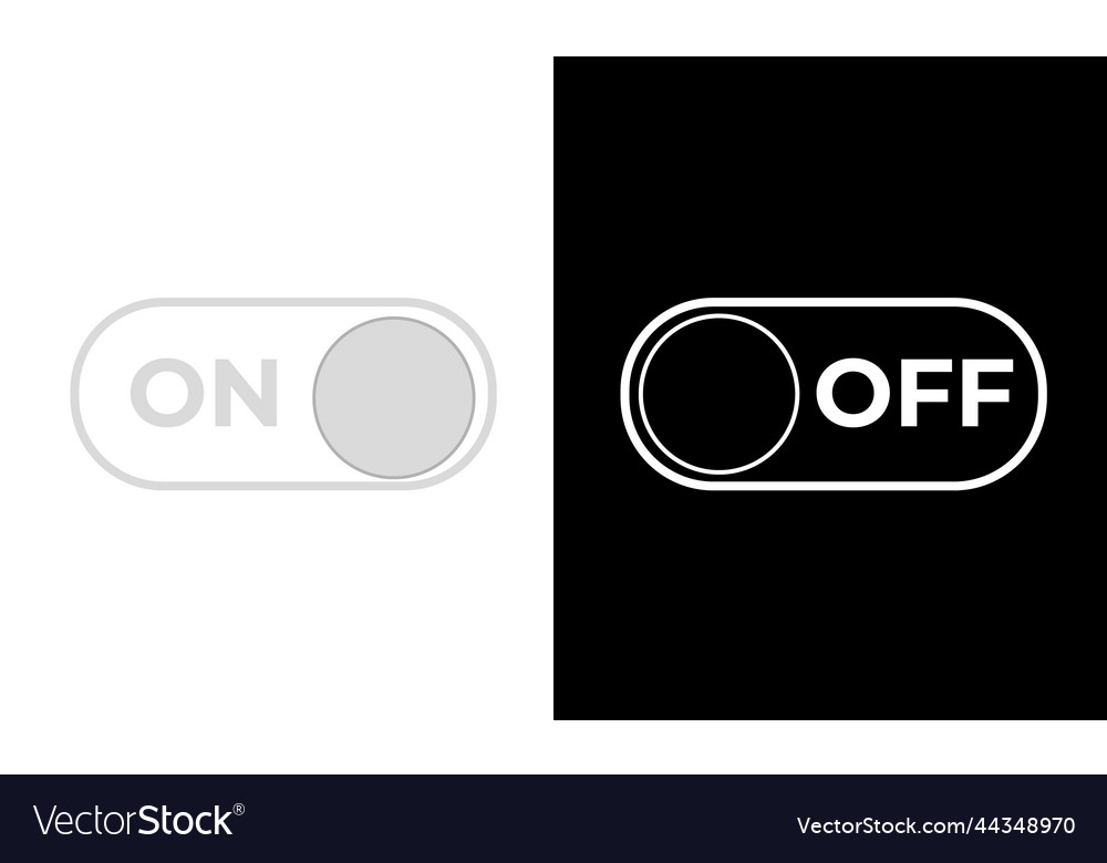 On and off toggle switch buttons vector image On and off toggle switch buttons
