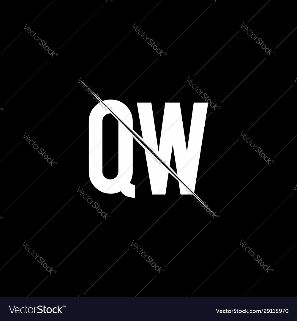 Qw logo monogram with slash style design template