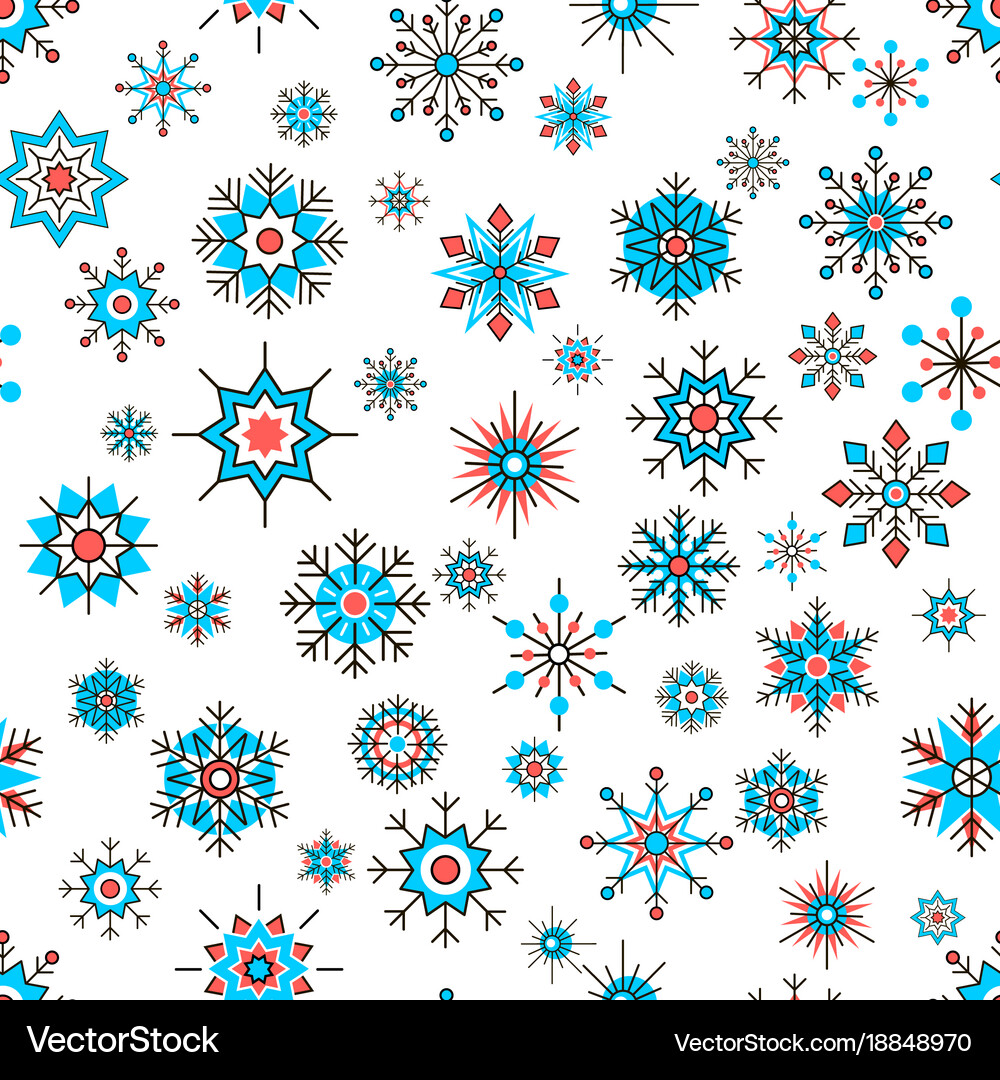 Seamless pattern with snowflakes Royalty Free Vector Image