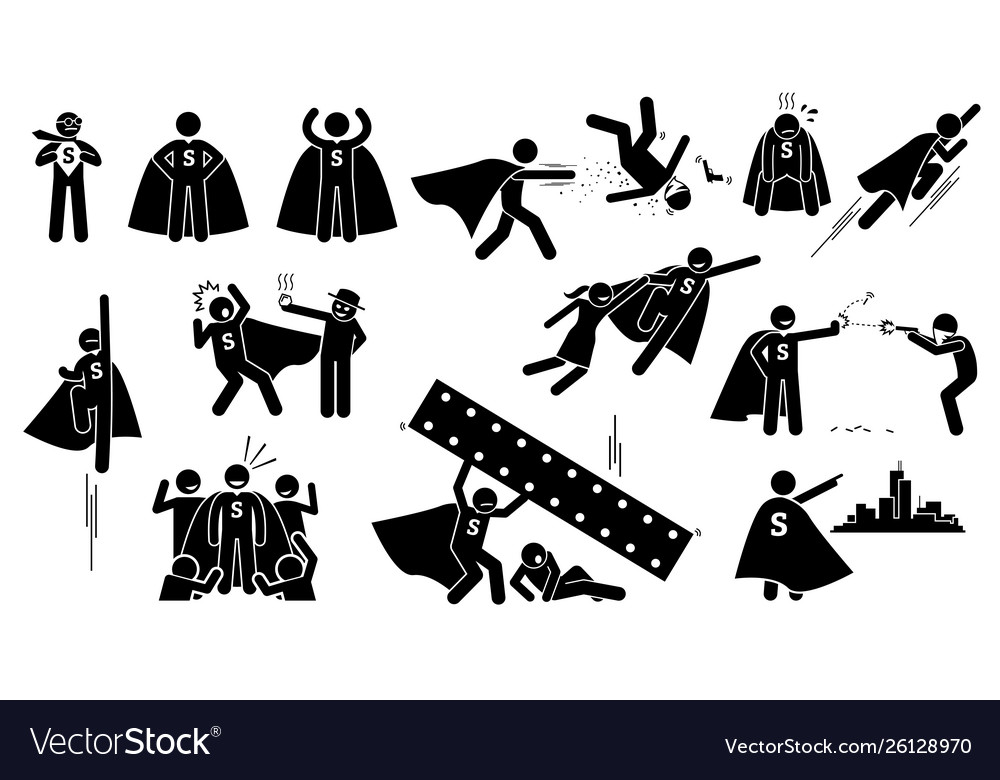 Superhero stick man Royalty Free Vector Image - VectorStock