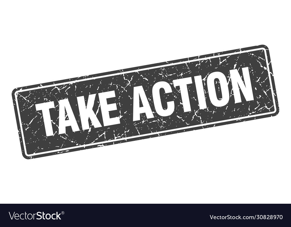 Take action stamp vintage black label