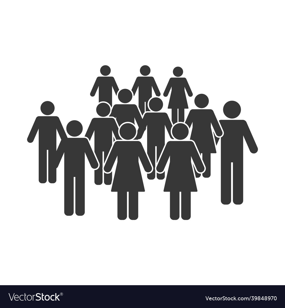 Twelve silhouettes figures avatars Royalty Free Vector Image