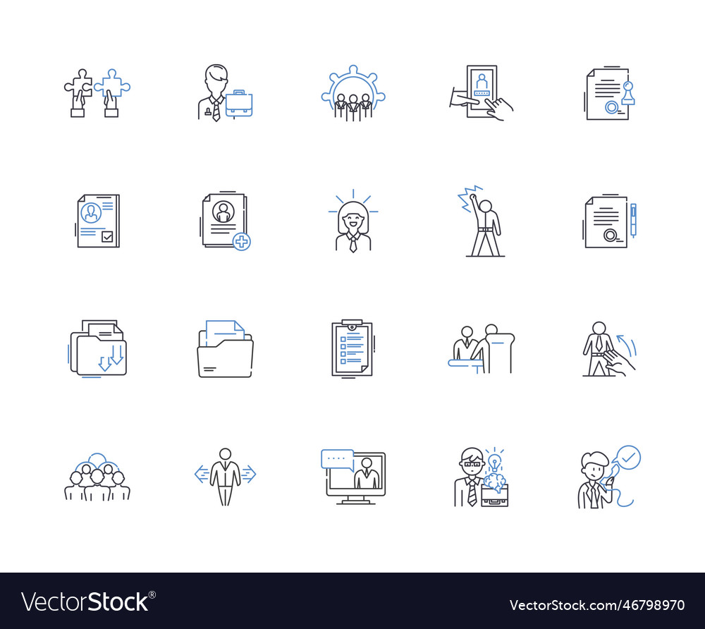 Workstation tools line icons collection keyboard