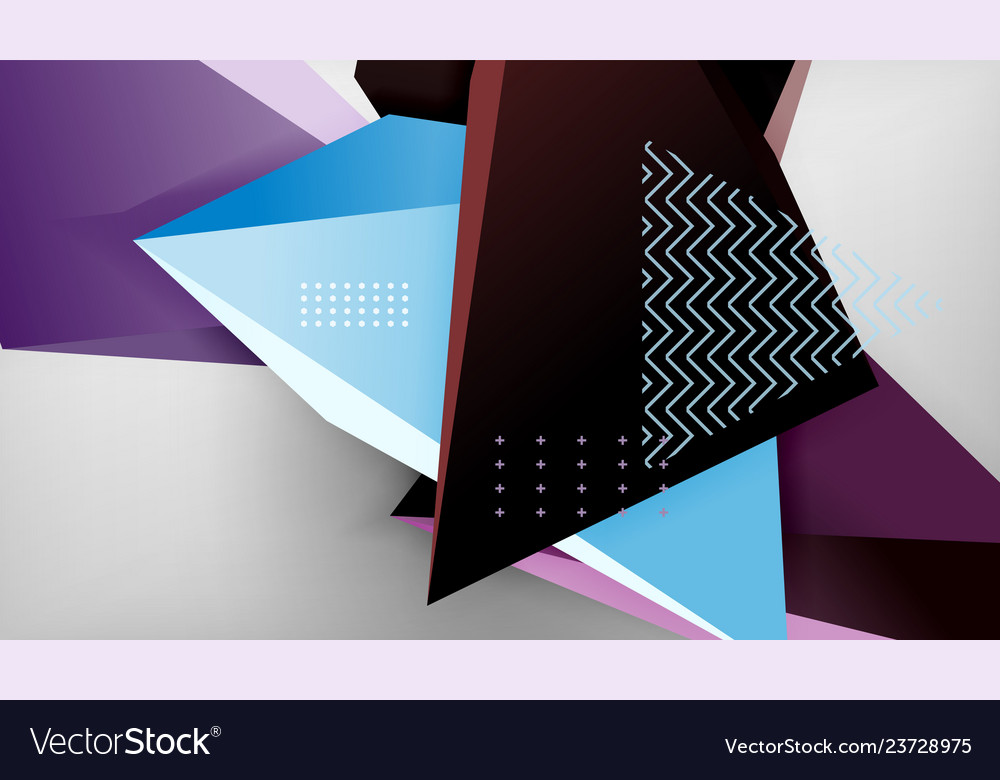 3d geometric triangular shapes abstract background Vector Image 3d geometric triangular shapes abstract background
