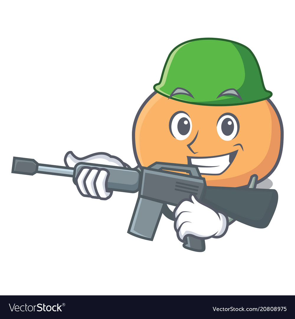 Army mochi character cartoon style Royalty Free Vector Image