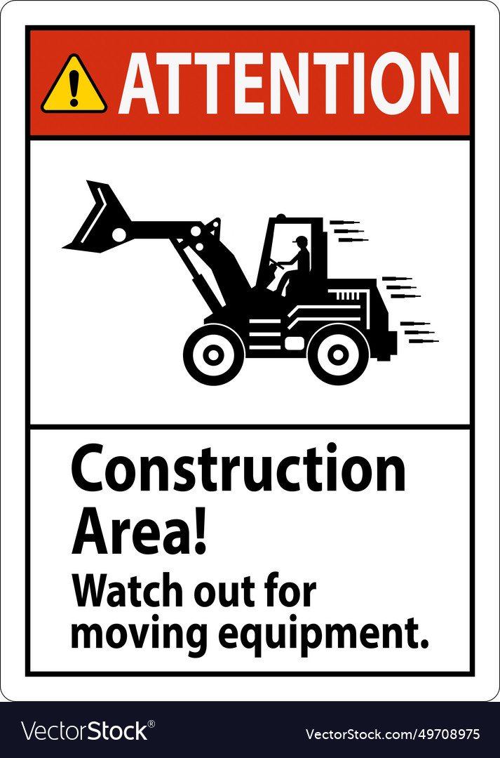 Attention sign construction area watch out Vector Image