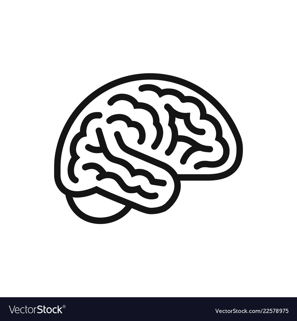 Brain Side View Icon - Intellect Symbol