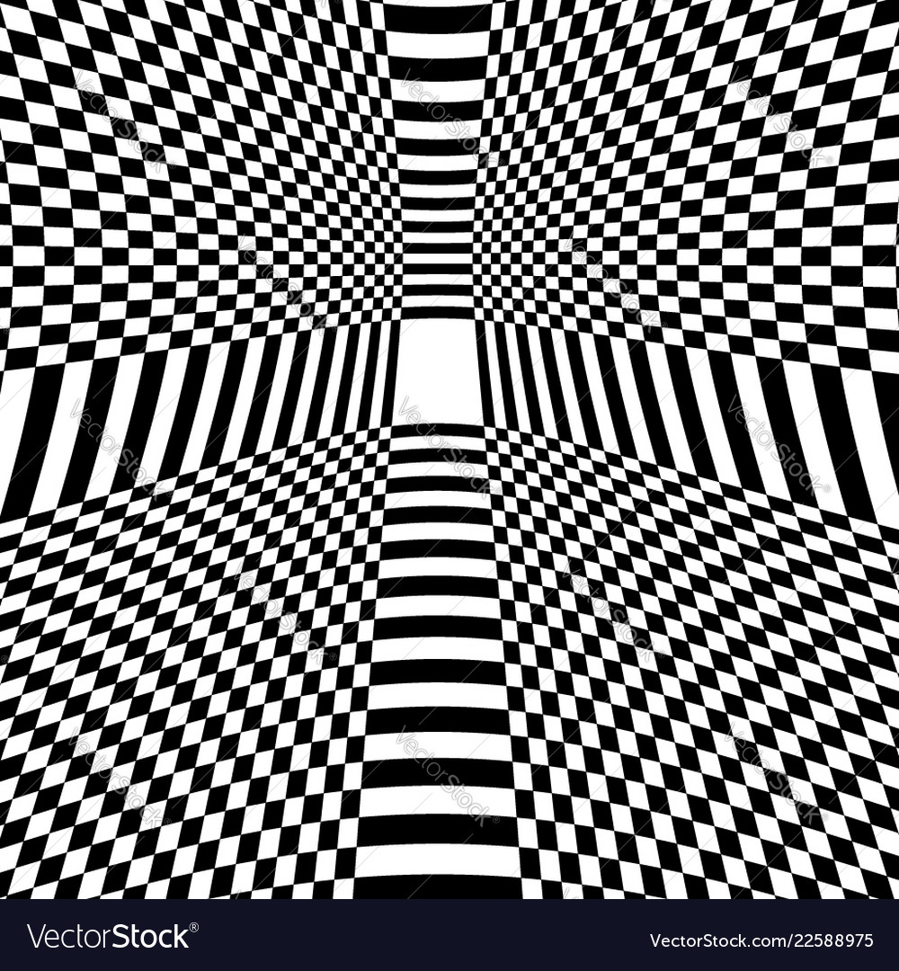 Checkered pattern with warp distortion abstract vector image Checkered pattern with warp distortion abstract