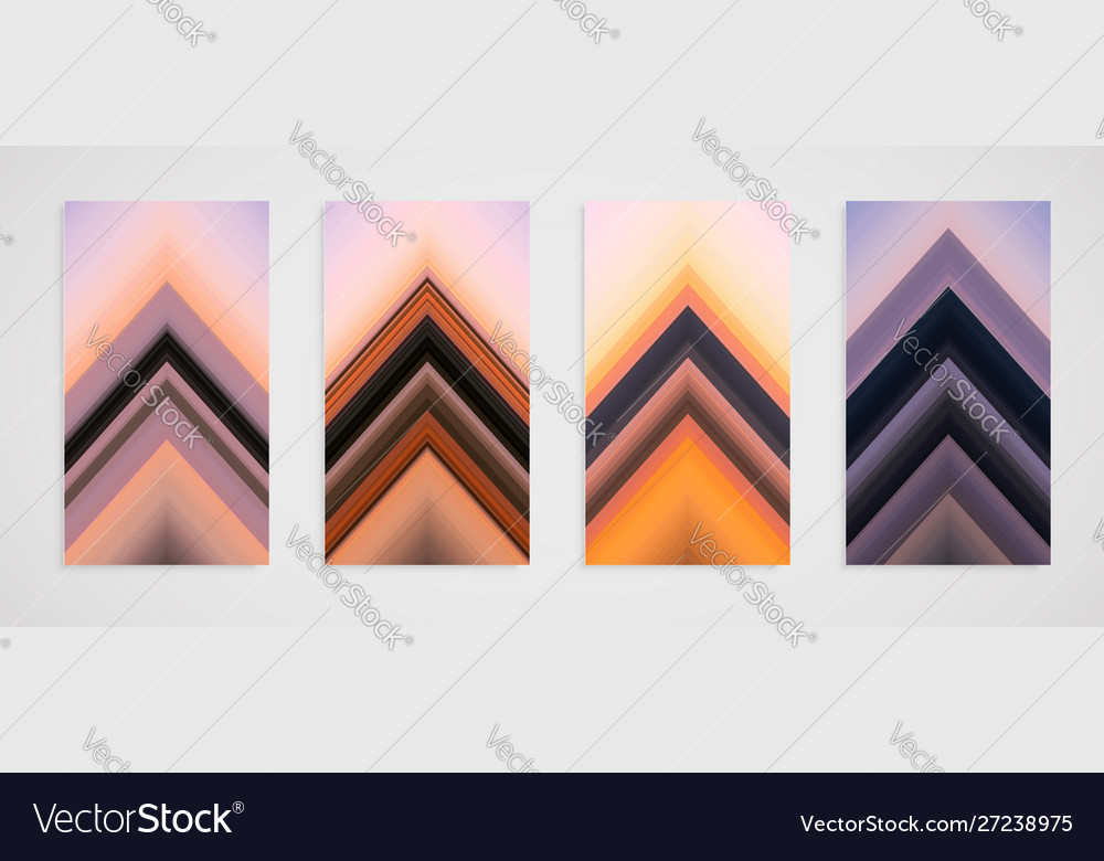Colorful set four line pattern vector image Colorful set four line pattern