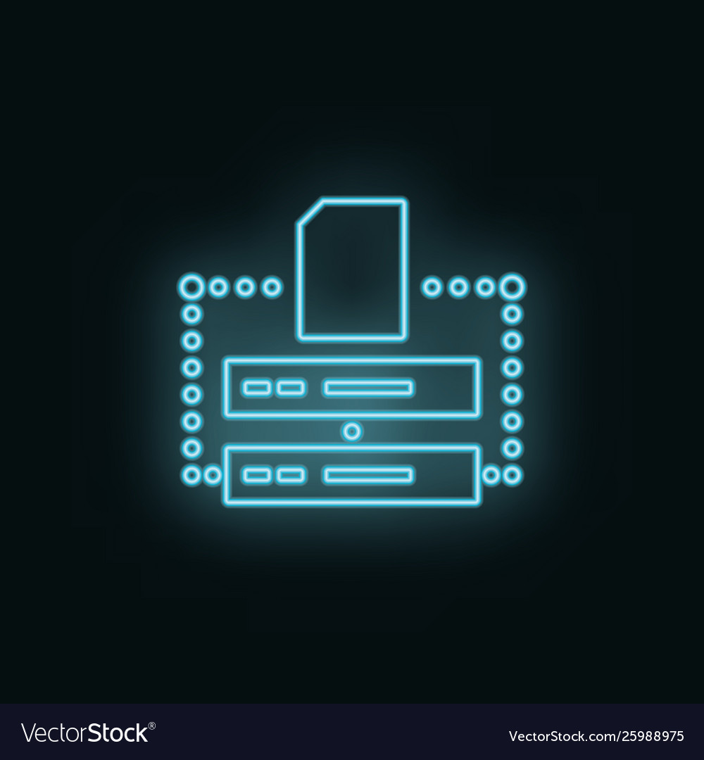 Database folder neon icon web development