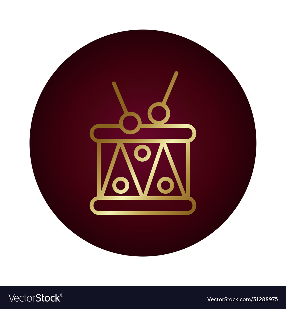 Drum instrument block gradient style icon Vector Image Drum instrument block gradient style icon