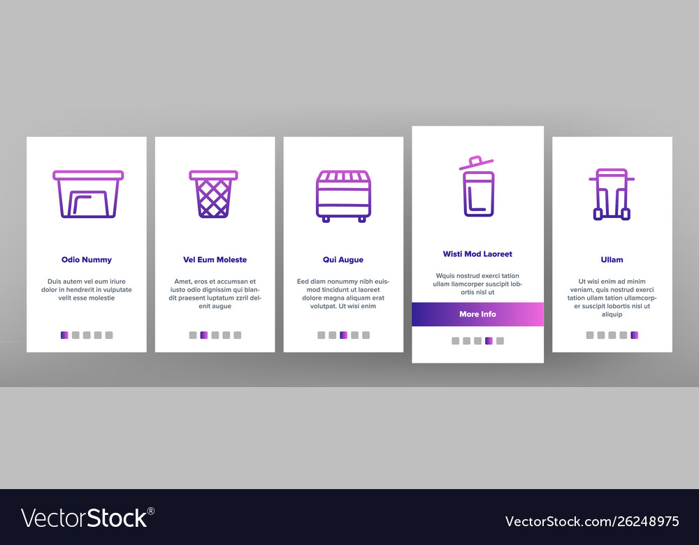 Dumpster garbage container onboarding vector image Dumpster garbage container onboarding