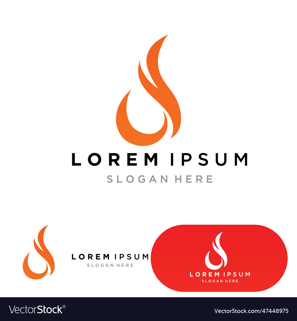 Fire logo template flame symbol icon