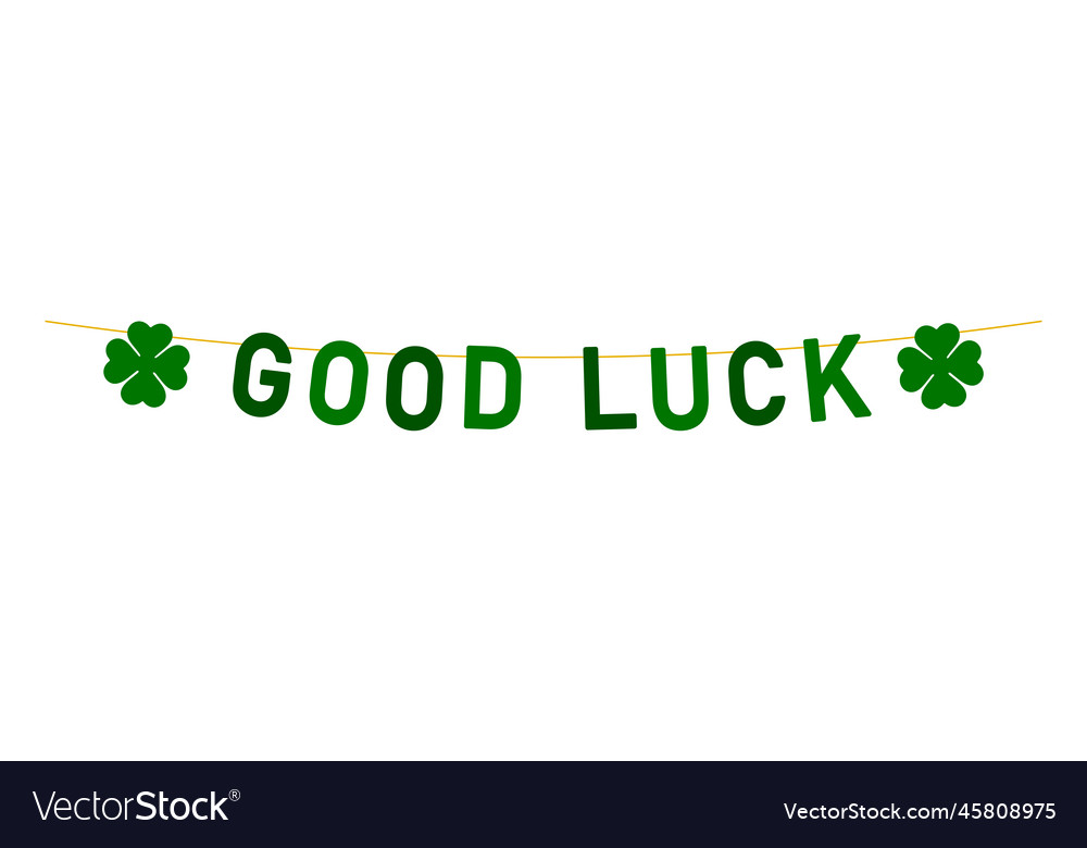 Good luck garland with cloverleaves green party