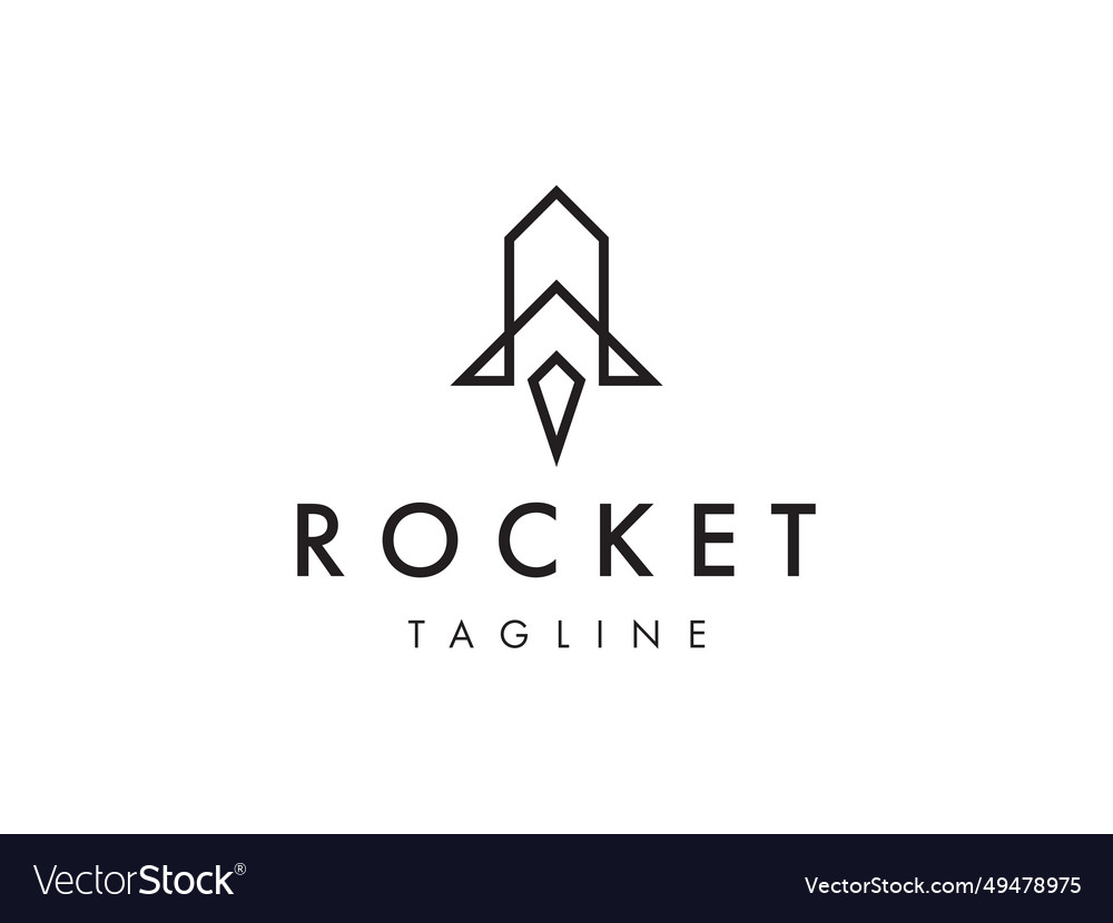 Modern rocket line logo design