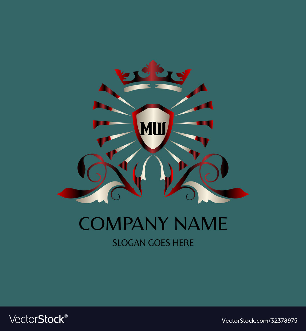 Mw initial logo with colorful circle template