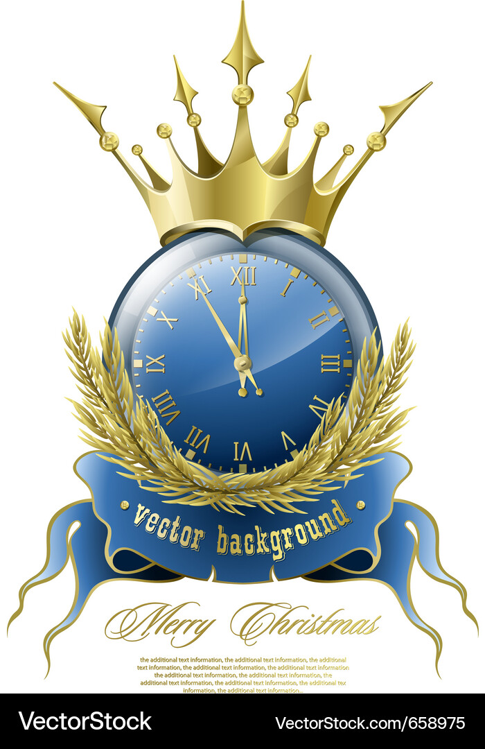 New year clock Royalty Free Vector Image - VectorStock