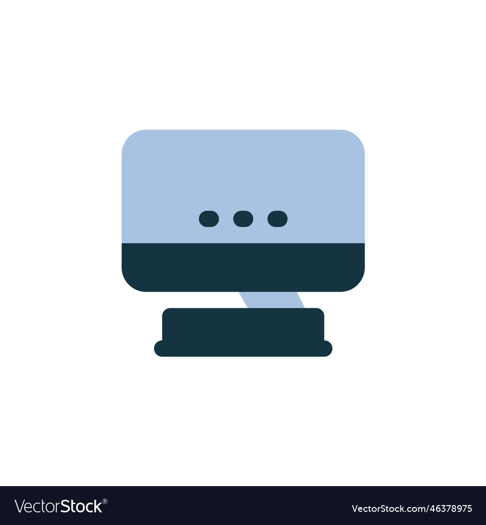 Pc desktop icon computer component flat vector image Pc desktop icon computer component flat