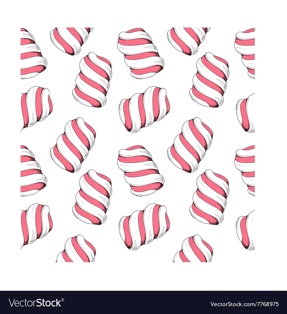 Seamless stylish pattern with marshmallows