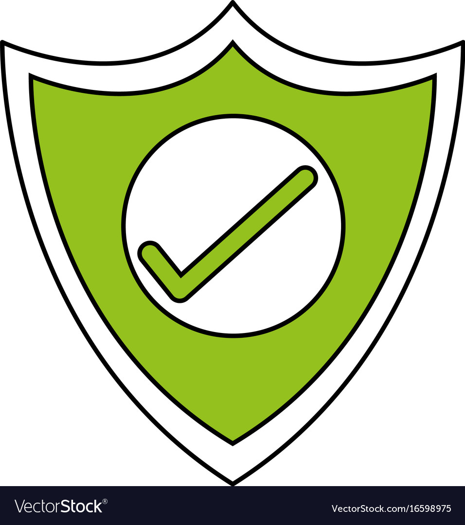 Shield with check mark antivirus icon image