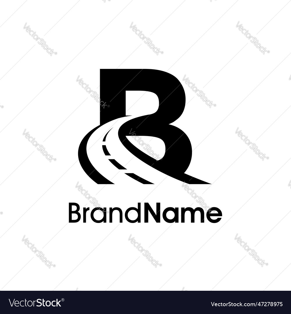 Simple initial b way logo vector image Simple initial b way logo