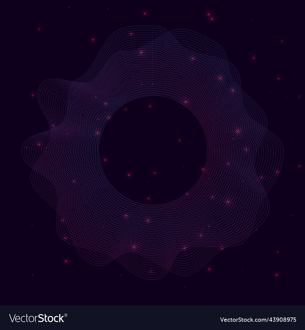 Sound circular wave with light effects vector image Sound circular wave with light effects