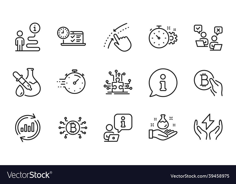 Technology icons set included icon as timer vector image Technology icons set included icon as timer