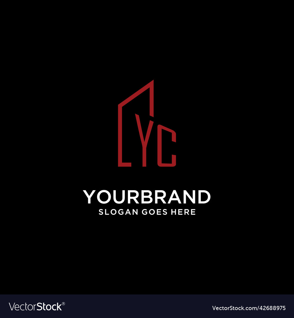 Yc initial monogram with building logo design Vector Image Yc initial monogram with building logo design