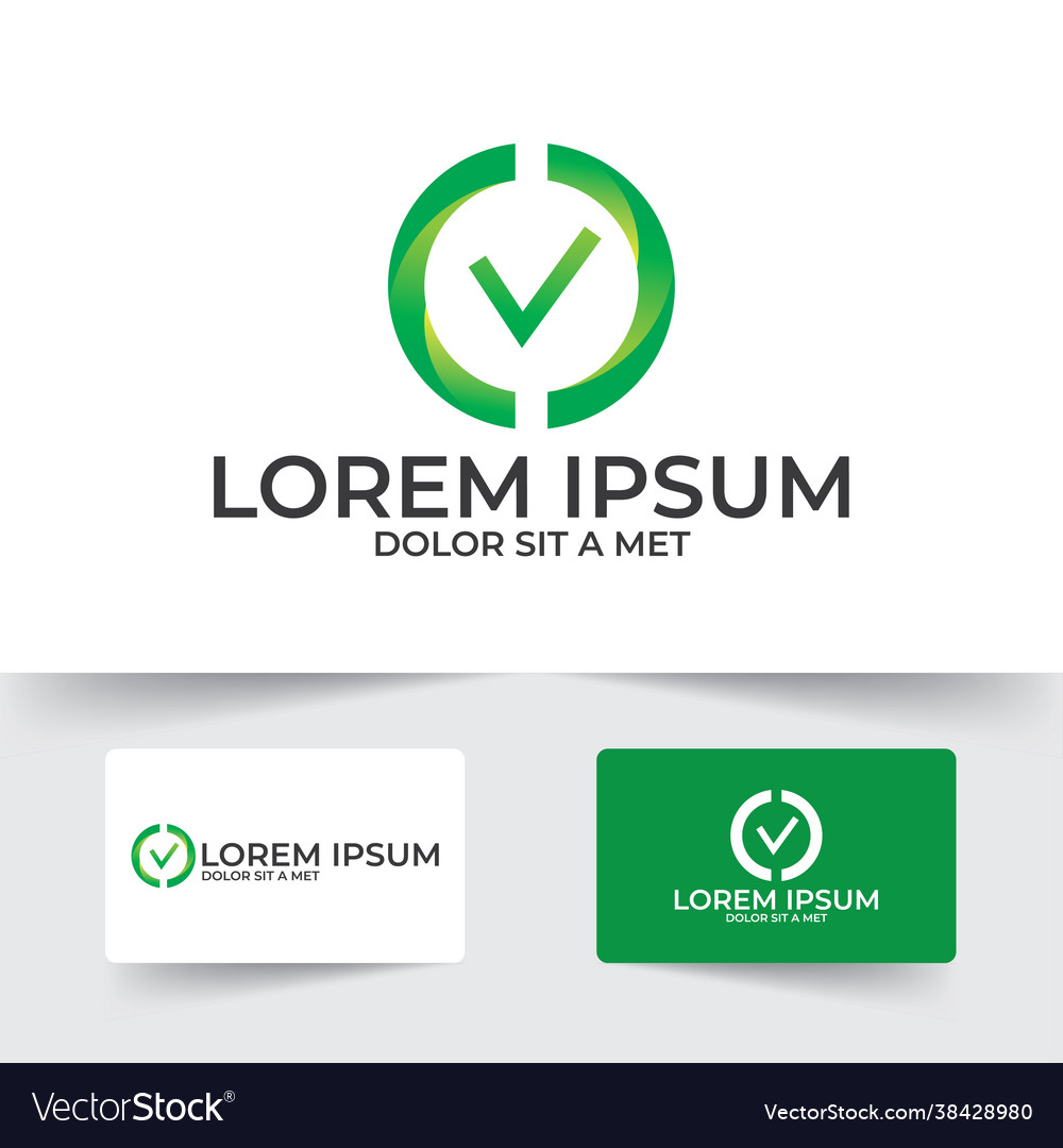 Check icon logo design template circle with