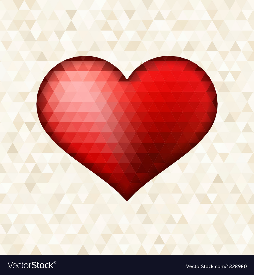 Cutout heart with triangles pattern eps10