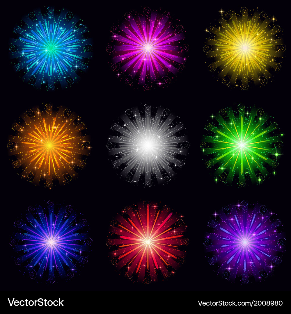 Fireworks set Royalty Free Vector Image - VectorStock