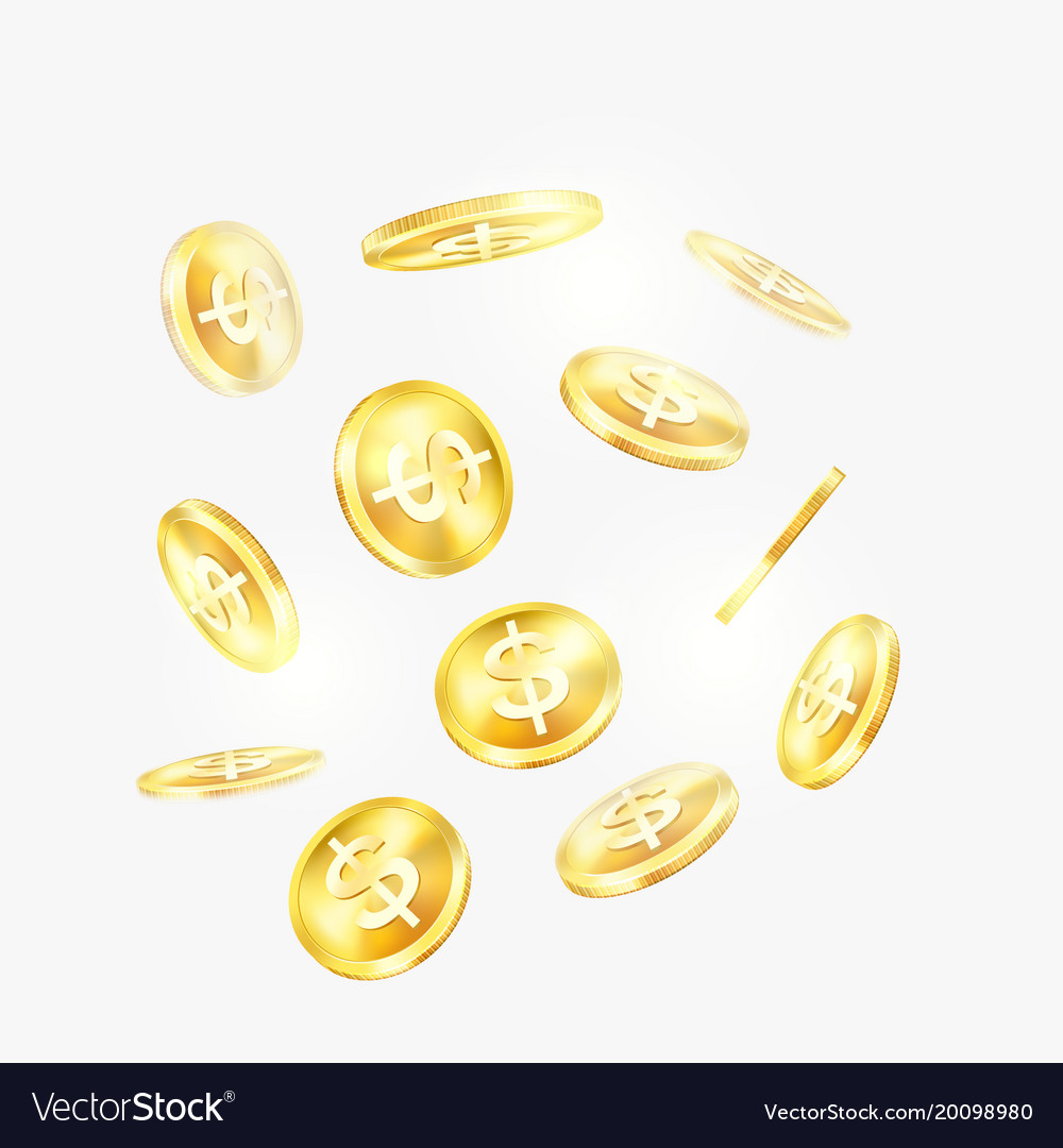 Golden coins with dollar signs for trading