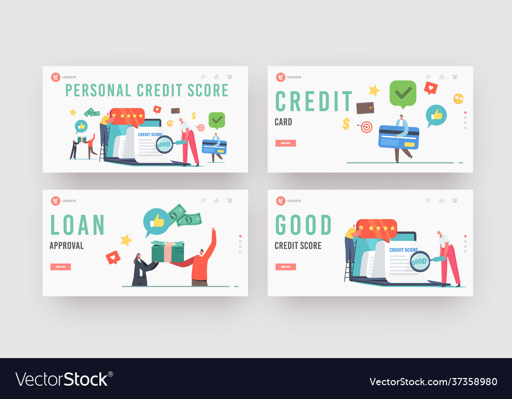 Good credit score landing page template set