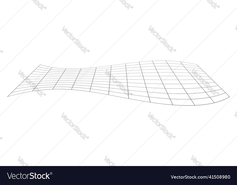 Graticule grid mesh plane with deform distortion Vector Image Graticule grid mesh plane with deform distortion