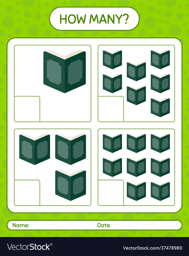 How many counting game with quran worksheet vector image How many counting game with quran worksheet