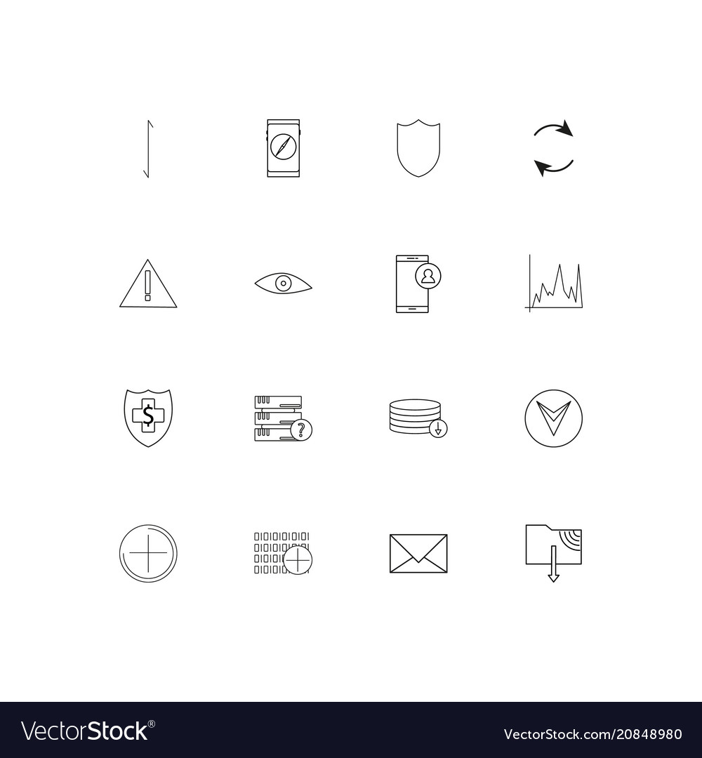 Internet technologies linear thin icons set